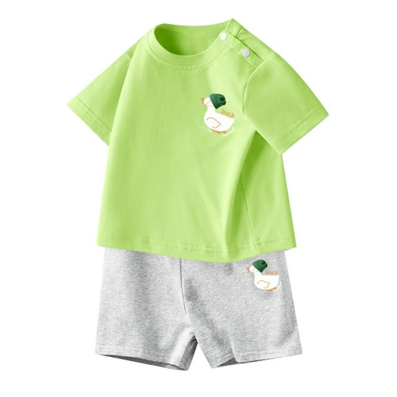 Piomll Matching Sets for Boys Casual Short Sleeve Top Shorts 2 Pcs Summer Kids Clothes