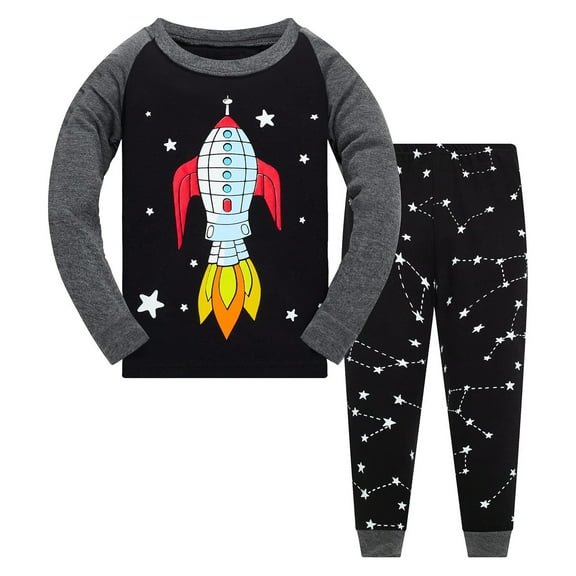 Piomll Outfit Sets for Boys Pajamas Cartoon Pants 2 Pcs Pj'S Sleepwear Fall Clothing