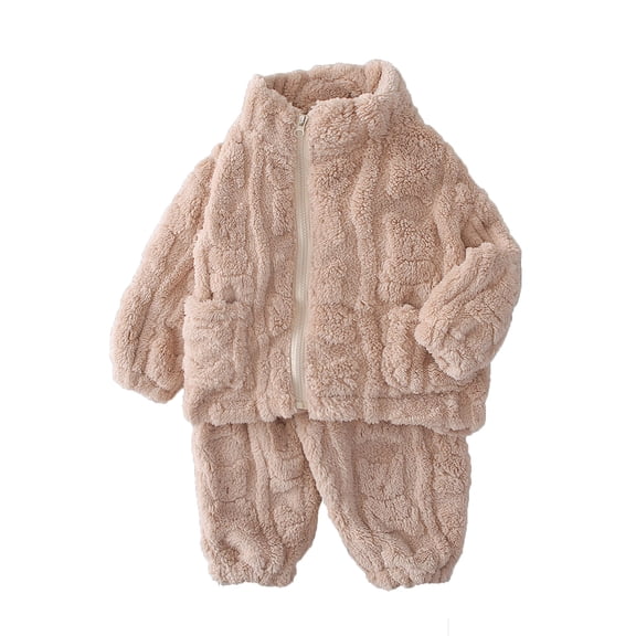 Piomll Outfit Sets for Boys Winter 2 Pcs Cozy Bear Jacquard Pajamas Holiday Fall Outfits