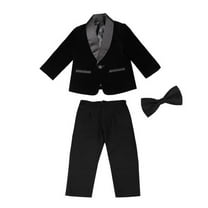 Jhhlsf Outfits for Boys Sets Spring Patchwork Pants Coat Bow Tie 3Pc Suit Athletic Fall Clothes