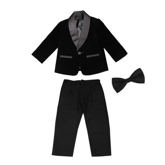 Jhhlsf Outfits for Boys Sets Spring Patchwork Pants Coat Bow Tie 3Pc Suit Athletic Fall Clothes