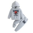 thumbnail image 1 of Jhhlsf Sweatshirt And Sweatpants Set Boys Toddler Casual Jogger Basketball Letter Print Fall Sweatsuits Sets, 1 of 9