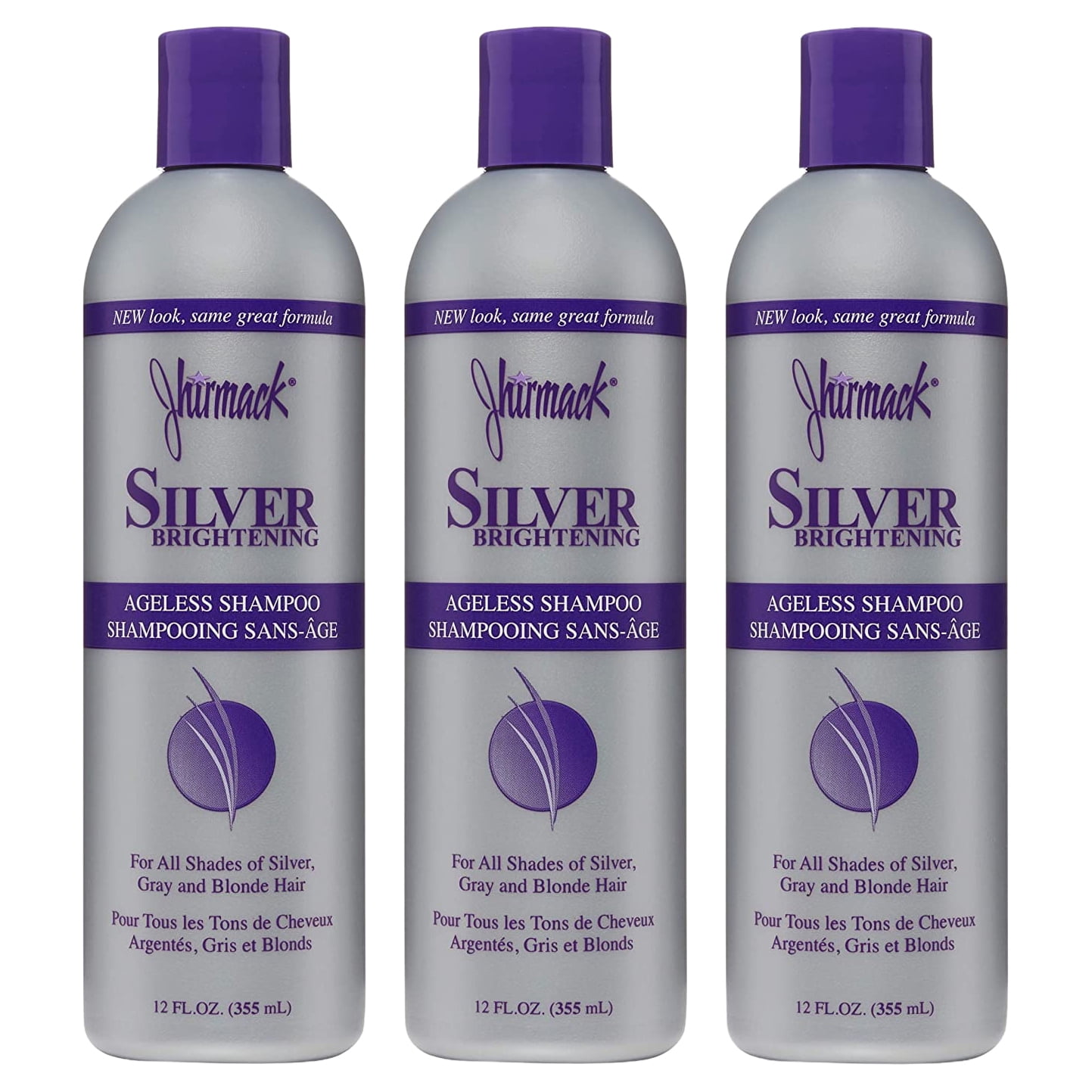 Jhirmack Silver Brightening Ageless Shampoo 12 oz (Pack of 3)