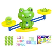 Jhomerit Board Game Preschool Activities Math Learning Stem Montessori Cool Toys Educational with Frog Scale Cards Balancing Numbers for Kids Ages 3 4 5 6 Year Old (Hot Pink)