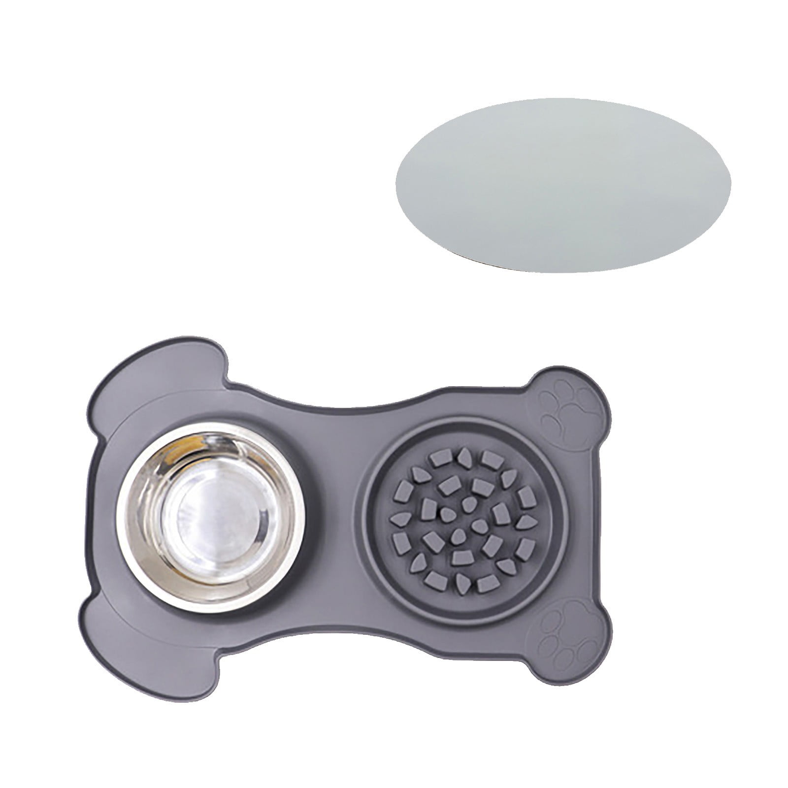 Jhomerit Pet Supplies Silica Gel Integrated Pet Dog Shaped Plate and