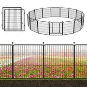 Jhsomdr 37ft L 32inH 16 Panels Decorative Garden Metal Fence