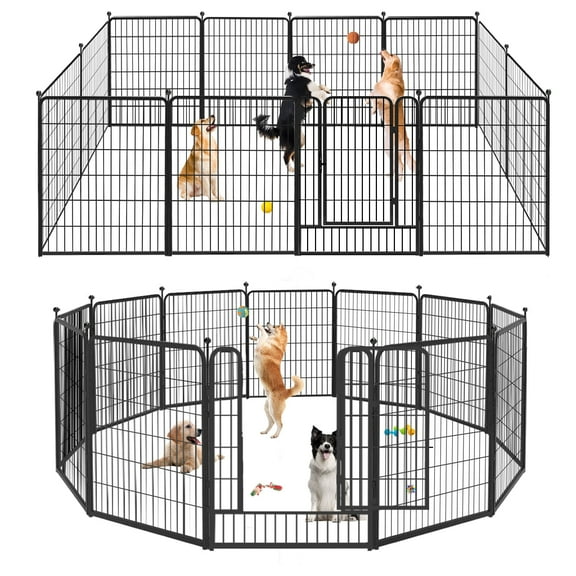 Jhsomdr 40" Height Heavy Duty Metal Dog Playpen 12 Panels Exercise Pens Foldable Fence, with Gates Indoor Outdoor for RV Camping Yard
