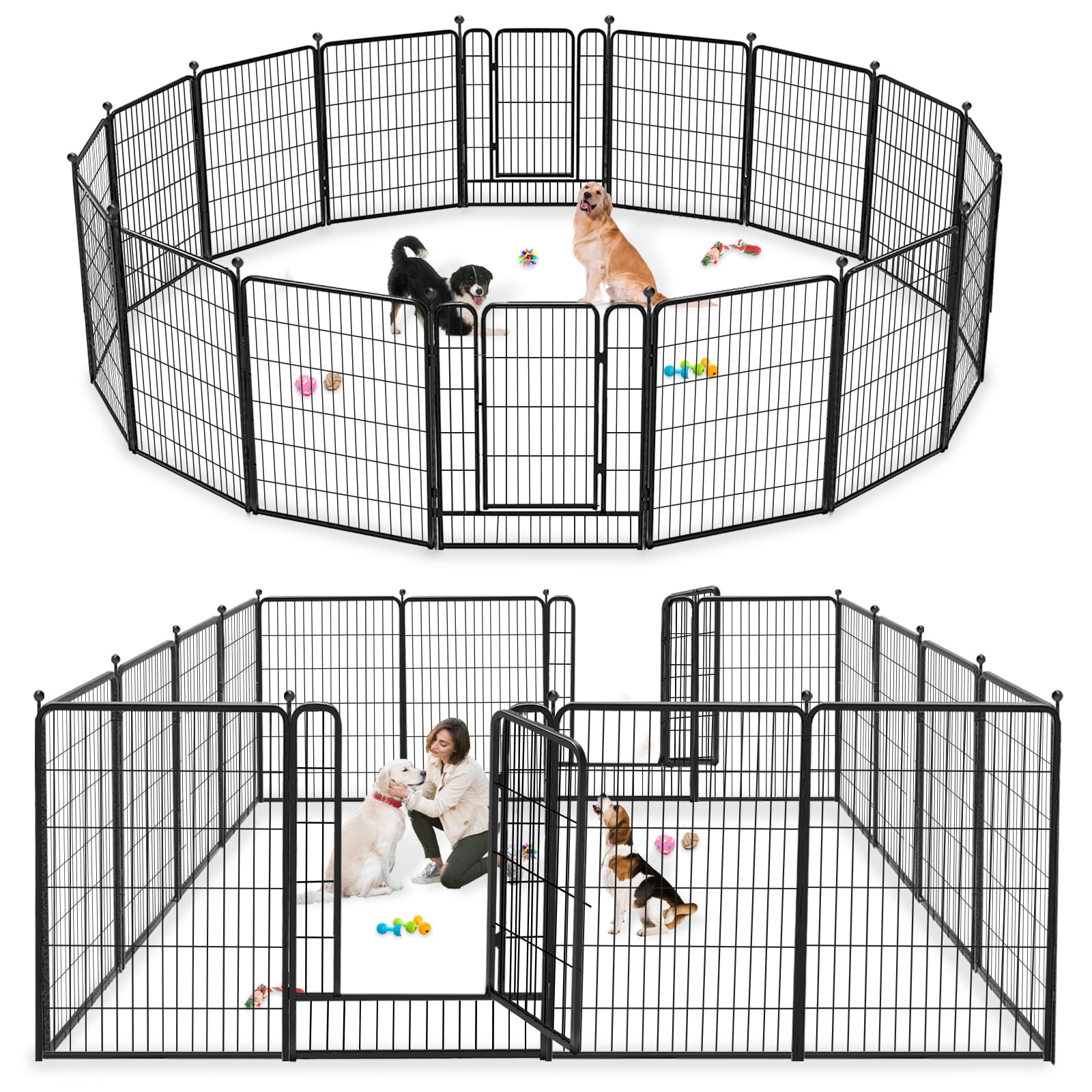 Jhsomdr 40" Height Heavy Duty Metal Dog Playpen 16 Panels Exercise Pens