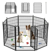 Jhsomdr 40" Height Heavy Duty Metal Dog Playpen 8 Panels Exercise Pens Foldable Fence, with Gates Indoor Outdoor for Puppy RV Camping Yard