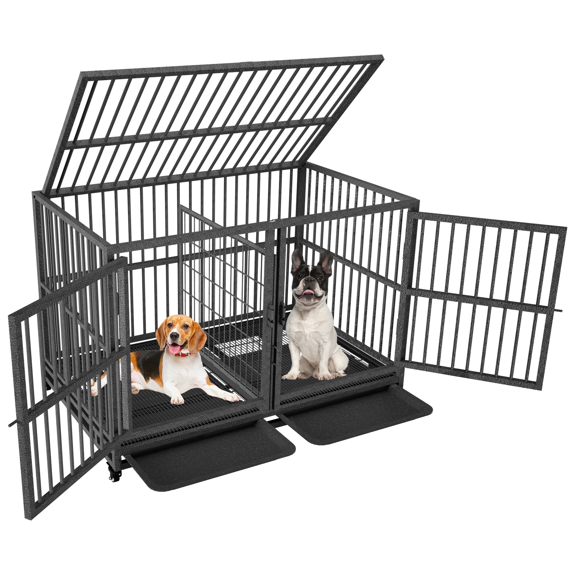 Jhsomdr 42 inch Heavy Duty Large Indestructible High Anxiety Dog Crate