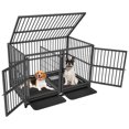 Jhsomdr 42 inch Heavy Duty Large Indestructible High Anxiety Dog Crate