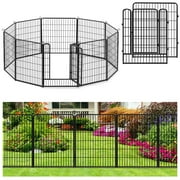 Jhsomdr Decorative Garden Fence 10 Panels Animal Barrier Fence 40" Height Metal No Dig Fence for Yard Patio
