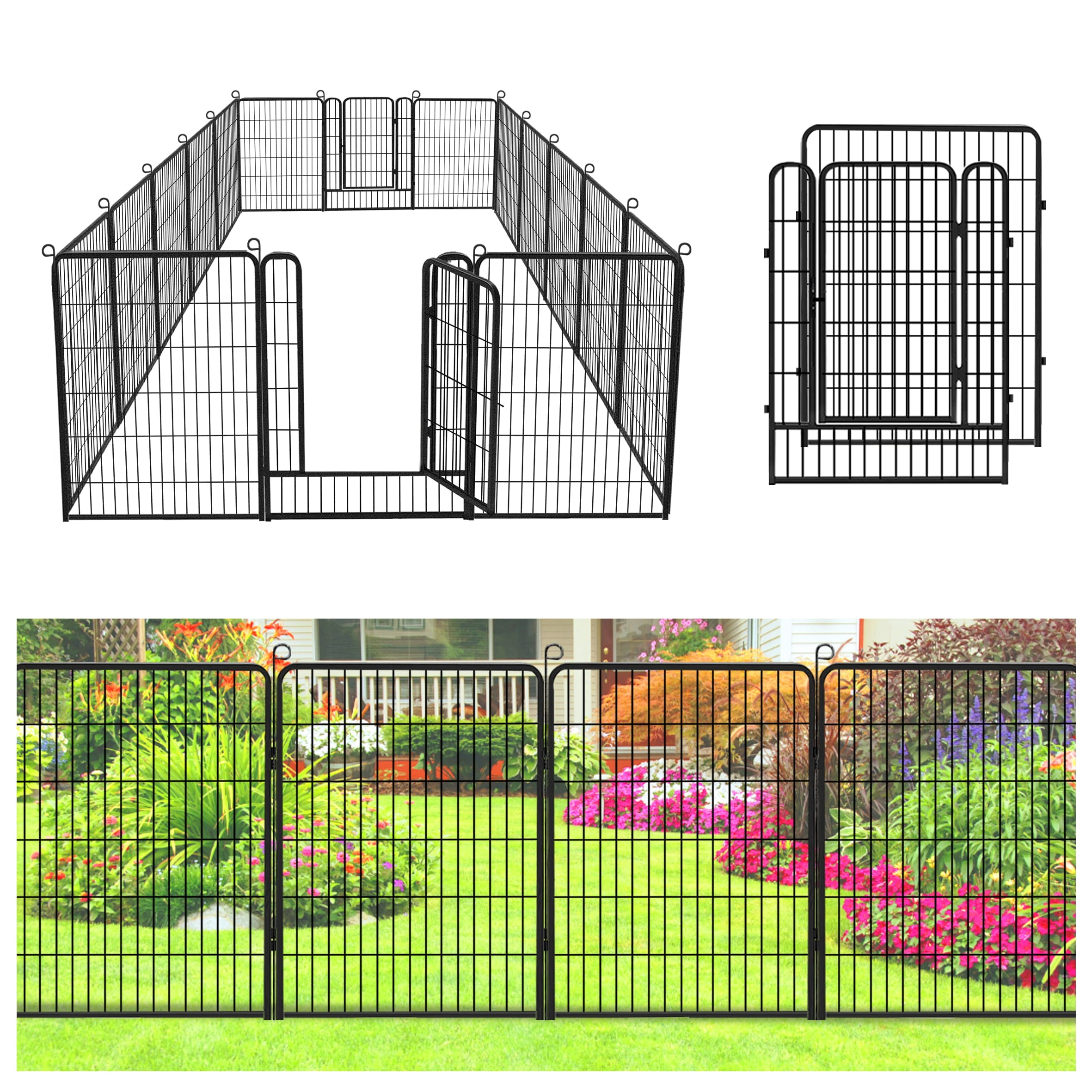 Jhsomdr Decorative Garden Fence 16 Panels Animal Barrier Fence 40
