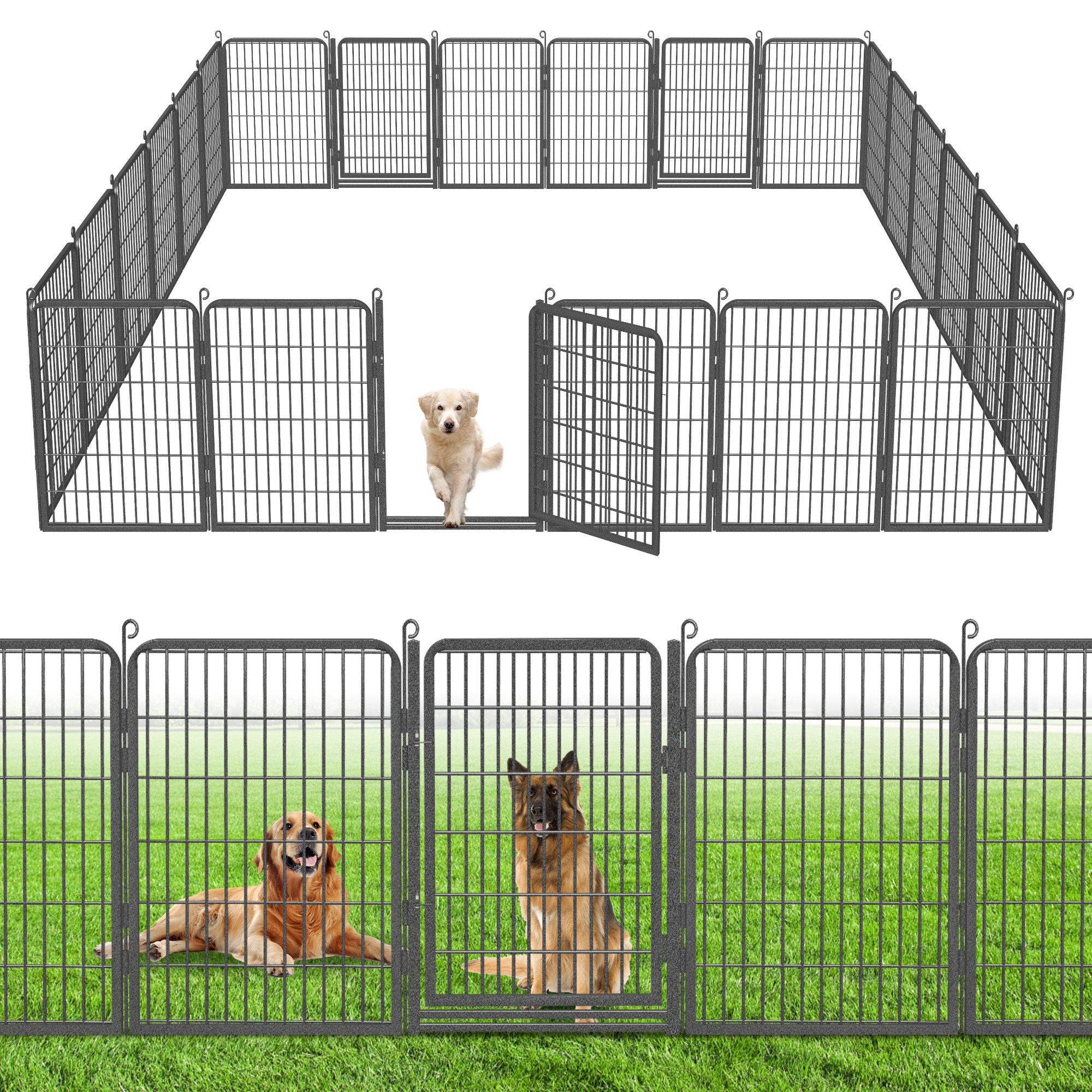 Jhsomdr Decorative Garden Fence with Gate 54ft (L)×40in (H) Heavy Duty ...