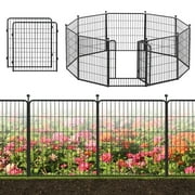 Jhsomdr Decorative Garden Metal Fence 23ft (L)×32in(H) 10 Panels Heavy Duty Iron Wire Animal Barrier Temporary No Dig Fence Landscape Edging Privacy Fencing for Yard, Outdoor, Dog, Patio, Flower Bed
