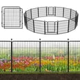 thumbnail image 1 of Jhsomdr Decorative Garden Metal Fence 46ft (L)×32in(H) 20 Panels Heavy Duty Iron Wire Animal Barrier Temporary No Dig Fence Landscape Edging Privacy Fencing for Yard, Outdoor, Dog, Patio, Flower Bed, 1 of 7