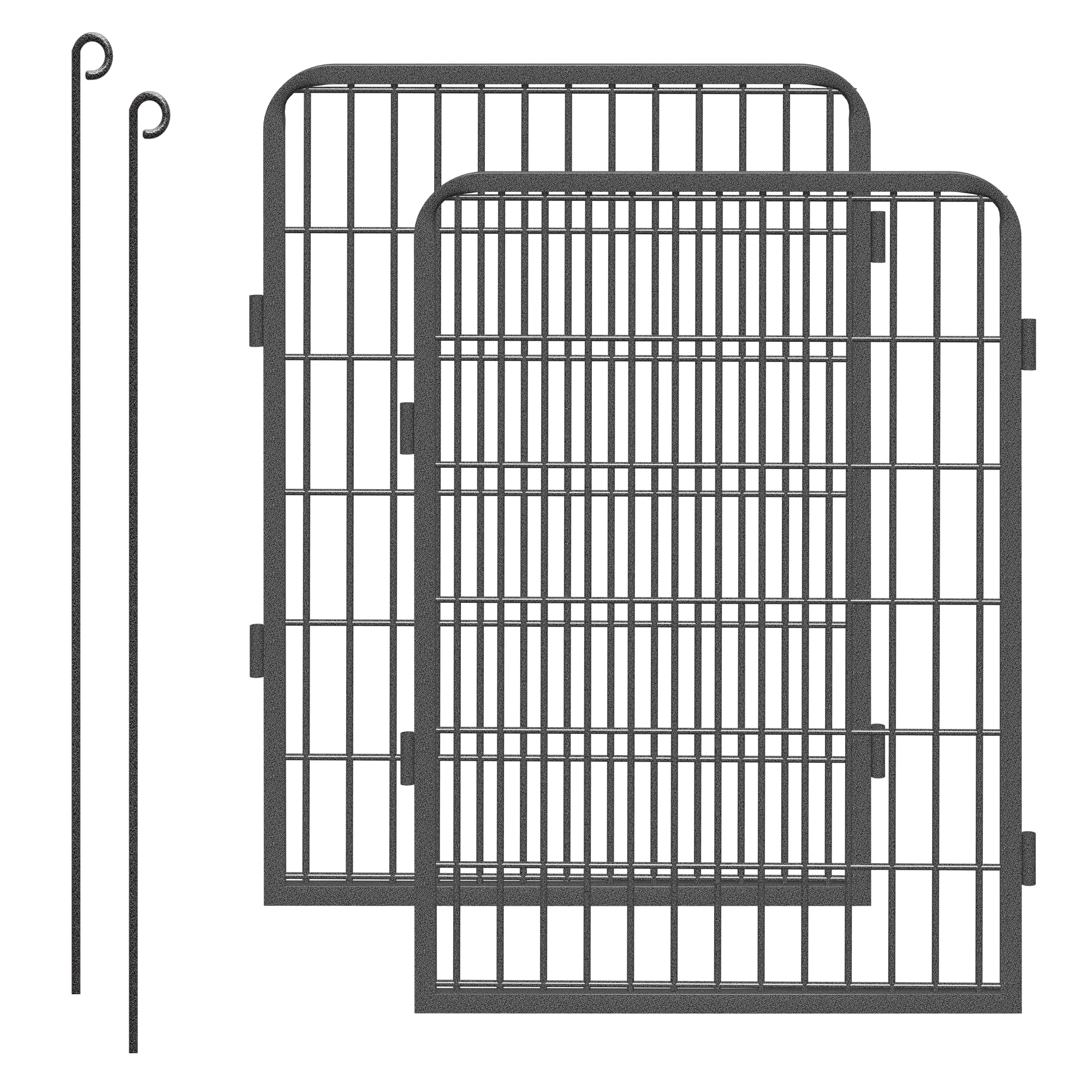 Jhsomdr Decorative Metal Garden Fence 40in (H) 2 Panels Heavy Duty Iron Wire Fence Outdoor Animal Barrier No Dig Garden Fencing for Yard Landscape