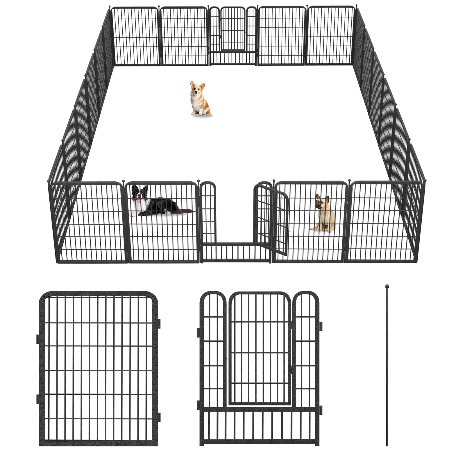 Jhsomdr Dog Playpen Outdoor 22 Panels 40" Height Heavy Duty Metal Dog Fence with Gate Pets Puppy Playpen Exercise Dog Pen for Small/Medium/Large Dogs