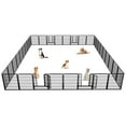 thumbnail image 1 of Jhsomdr Dog Playpen Outdoor 32" Height 34 Panels Heavy Duty Metal Dog Pen with Doors Indoor Puppy Playpen Pet Fence for Large/Medium/Small Dogs, 1 of 9