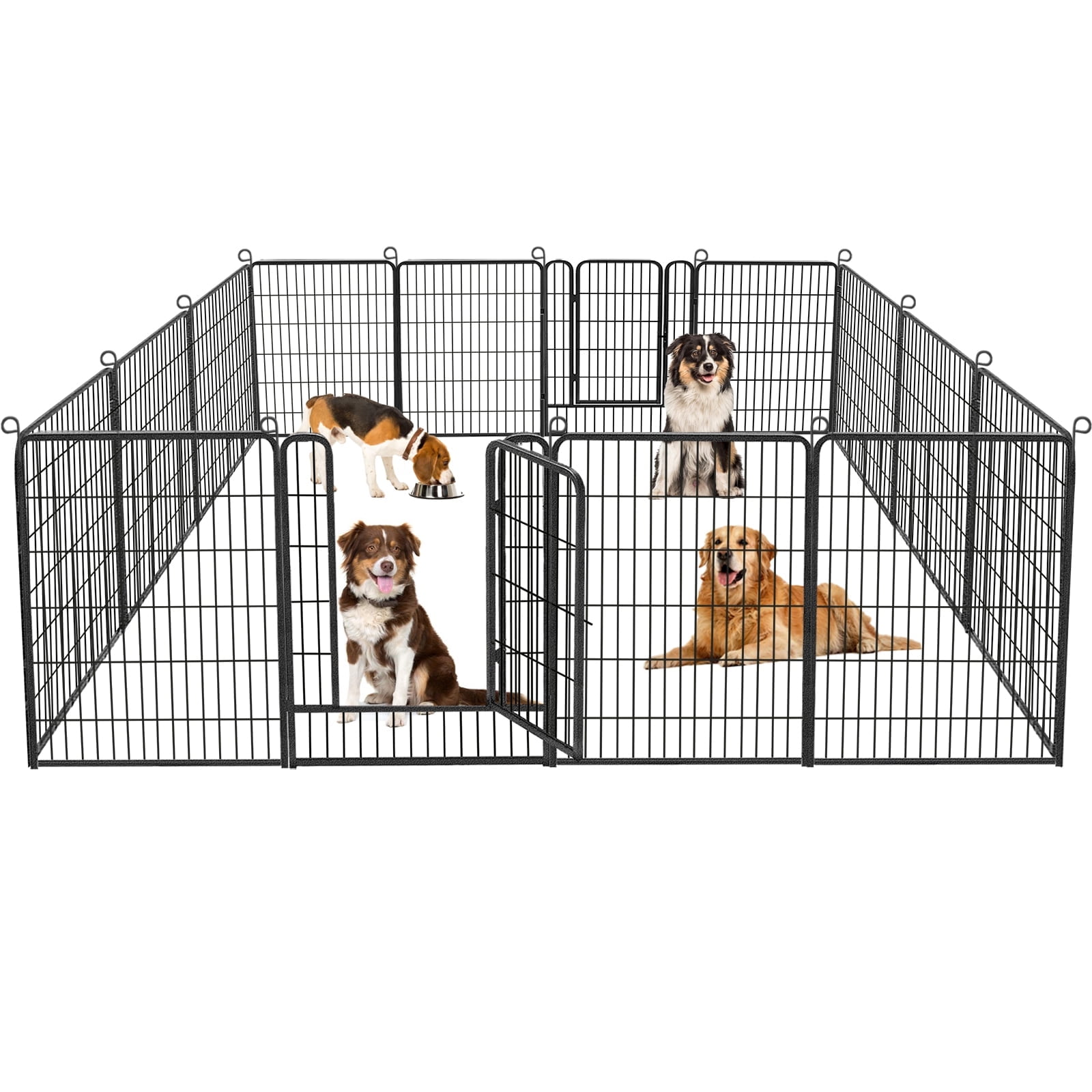Jhsomdr Dog Playpen Outdoor 40" Height Dog Pen 14 Panels Metal Dog Fence Pet Puppy Playpen for RV, Camping, Yard