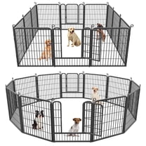 Jhsomdr Dog Playpen Outdoor 32" Height 12 Panels Dog Fence Outdoor for Yard, Heavy Duty Dog Pen with Doors Portable Puppy Playpen Pet Fence for Medium/Small Dogs