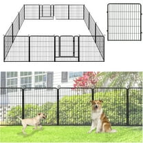 Jhsomdr Garden Decorative Fence No Dig Fence 12 Panels 32" Height Heavy Duty Metal Animal Barrier Fence for Yard & Patio