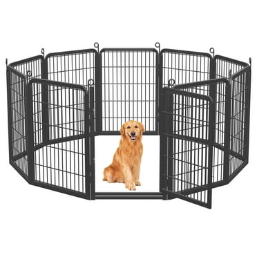 Jhsomdr Heavy Duty Dog Playpen 10 Panels 40"Height x 27"Width Dog Fence Exercise Pen with Doors Pet Puppy Outdoor Playpen Pen for RV, Camping, Yard