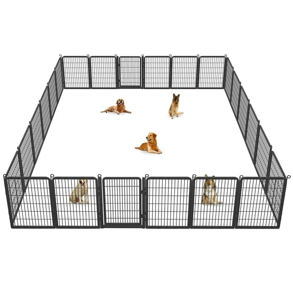 Jhsomdr Heavy Duty Dog Playpen 20 Panels 40"Height x 27"Width Dog Fence Exercise Pen with Doors Pet Puppy Outdoor Playpen Pen for RV, Camping, Yard
