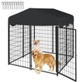 thumbnail image 1 of Jhsomdr Large Outdoor Dog Kennel, 4.2ft x 4ft x 4.5ft Metal Dog Fence with UV-Resistant Oxford Cloth Roof, 1 of 11
