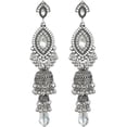 thumbnail image 1 of Jhumka Long Tassel Bell Earrings Vintage Jhumki Bollywood Traditional Ethnic Dangle Drop Bohemian Chandelier Earring for Women Oxidized Crystal Wedding Party Festival Indian Jewelry Gift, 1 of 6