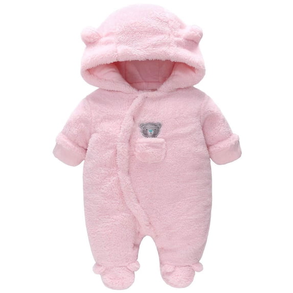 JiAmy Baby Snowsuit Romper Infant One Piece Hooded Jumpsuit Outwear Toddler Warm Snow Suit Set for Boy Girl