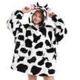 thumbnail image 1 of JiAmy Kids Hoodie Wearable Blanket,Cozy Sherpa Flannel Cartoon Blanket Sweatshirt for Girls Boys, 1 of 7