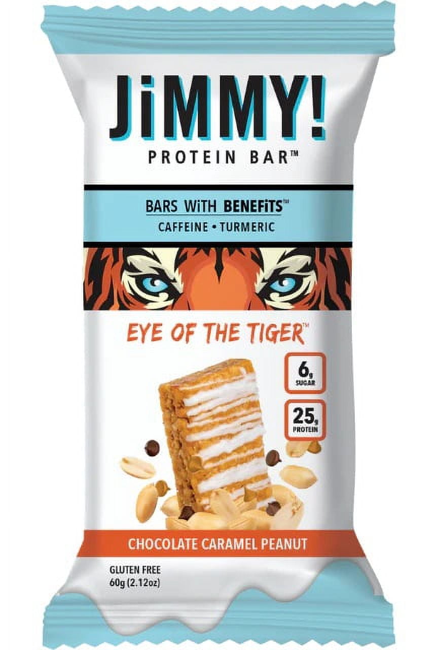 JiMMY! Caramel Chocolate Nut (Eye of the Tiger) Protein Bars, 12 Count