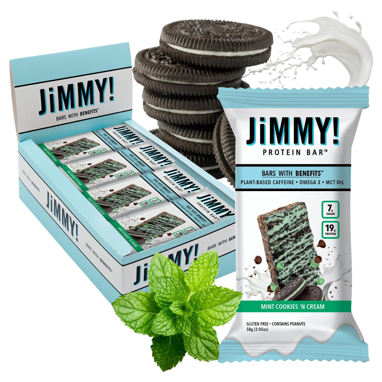 JiMMY'S! Functional Protein Bar MSF2 Mint Cookies and Cream 12 Count