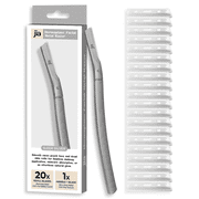 Jia Dermaplane Facial Metal Razor in Sleek Silver | Includes 20 Extra Blades
