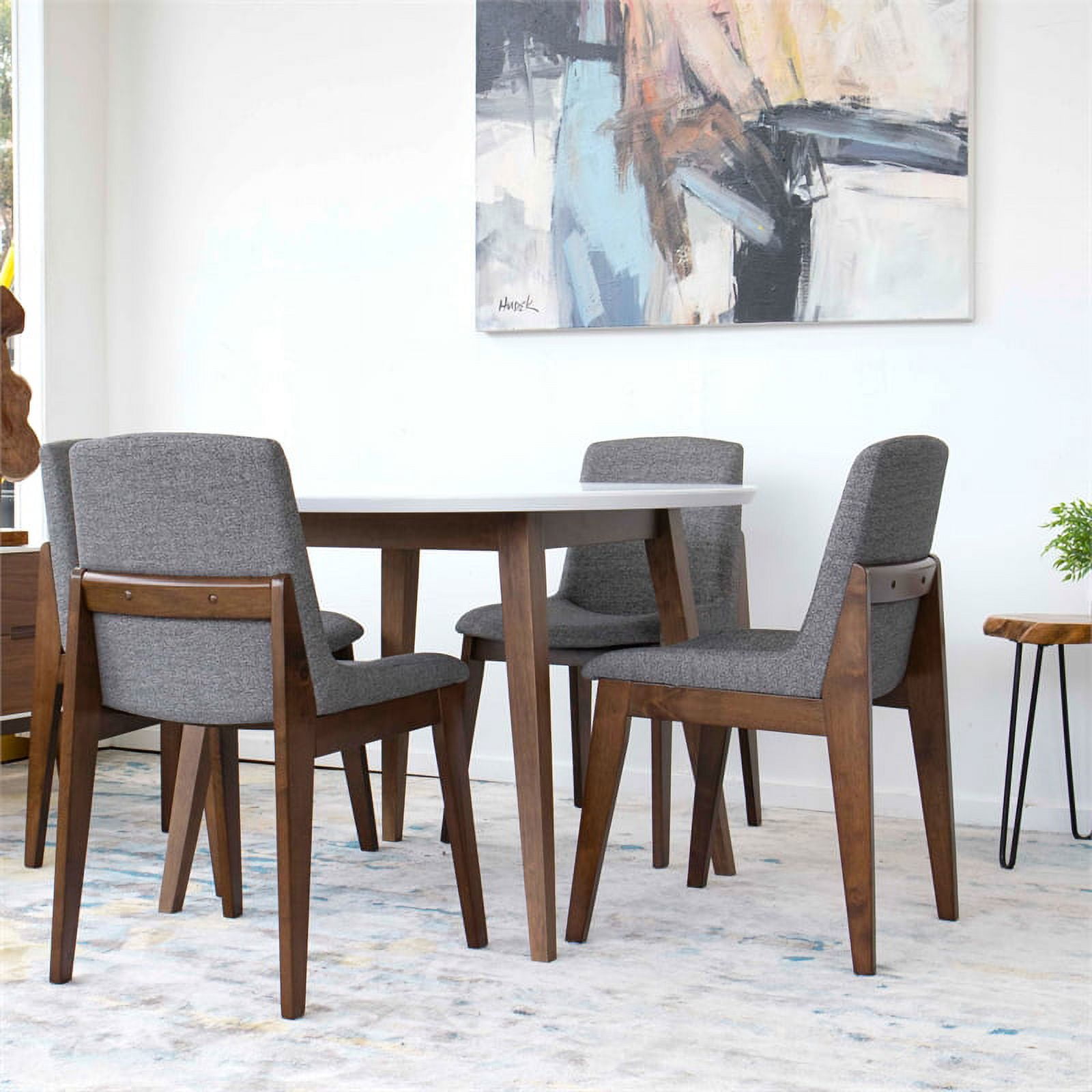 Jia Mid Century Modern Kitchen Table and Chairs for 4