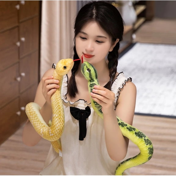 Jia Store 4pack Wild Republic Snake Stuffed Animal -19.7 '' Realistic Reptile Toy - Colorful Curved Hug Snake Plush Toy