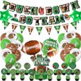 thumbnail image 1 of Jia Store 55 Pcs Football Party Decorations Kit Durable Cardstock Football Party Supplies Game Time Football Theme Paper Banner Triangle Flags Touch Down for Birthday & Game Day Sport Party, 1 of 4