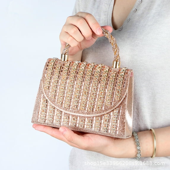 Jia Store Rhinestone Clutch Purse for Women Sparkling Party Evening Bag Wedding Cocktail Handbag Prom Shoulder Bags