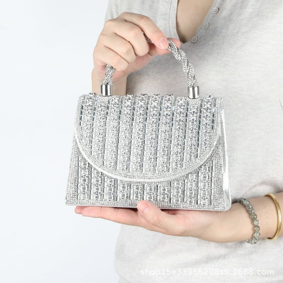 Jia Store Rhinestone Clutch Purse for Women Sparkling Party Evening Bag Wedding Cocktail Handbag Prom Shoulder Bags