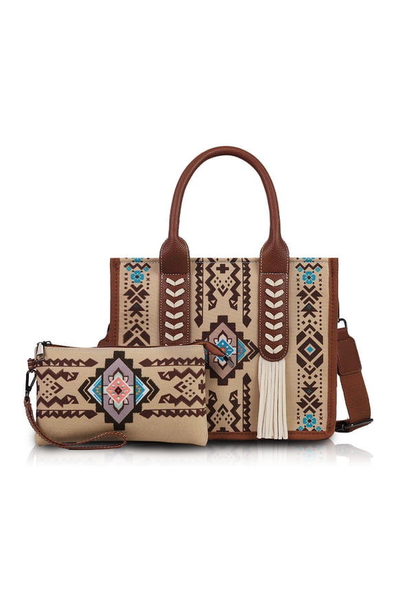 Jia Store Women's Bohemian Convertible Handbag - 3-in-1 Tote, Shoulder & Crossbody Bag with Removable Strap