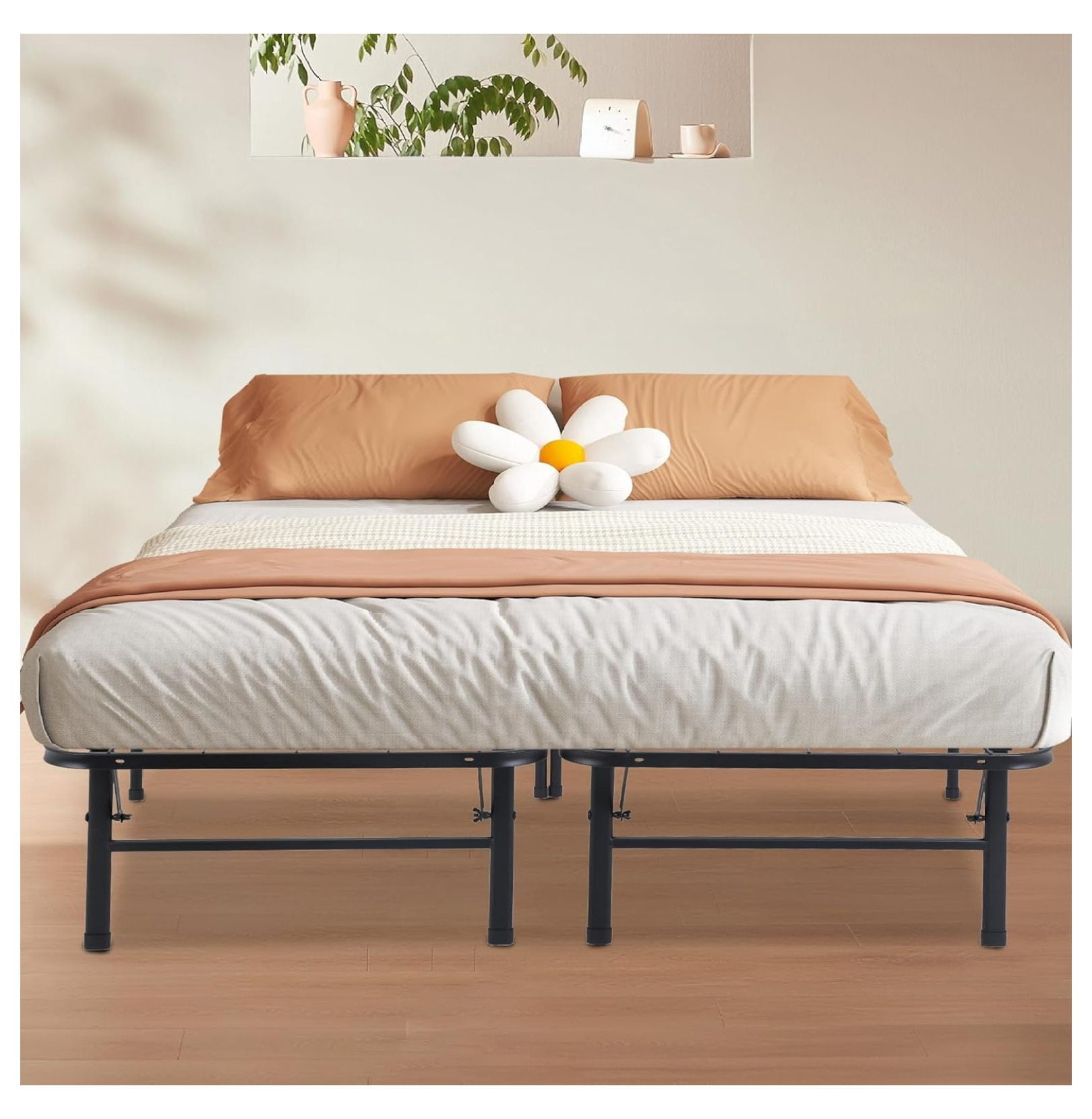 Jia ma sha 14 Inch Metal Bed Frame Folding Bed Frame Heavy Duty Steel ...