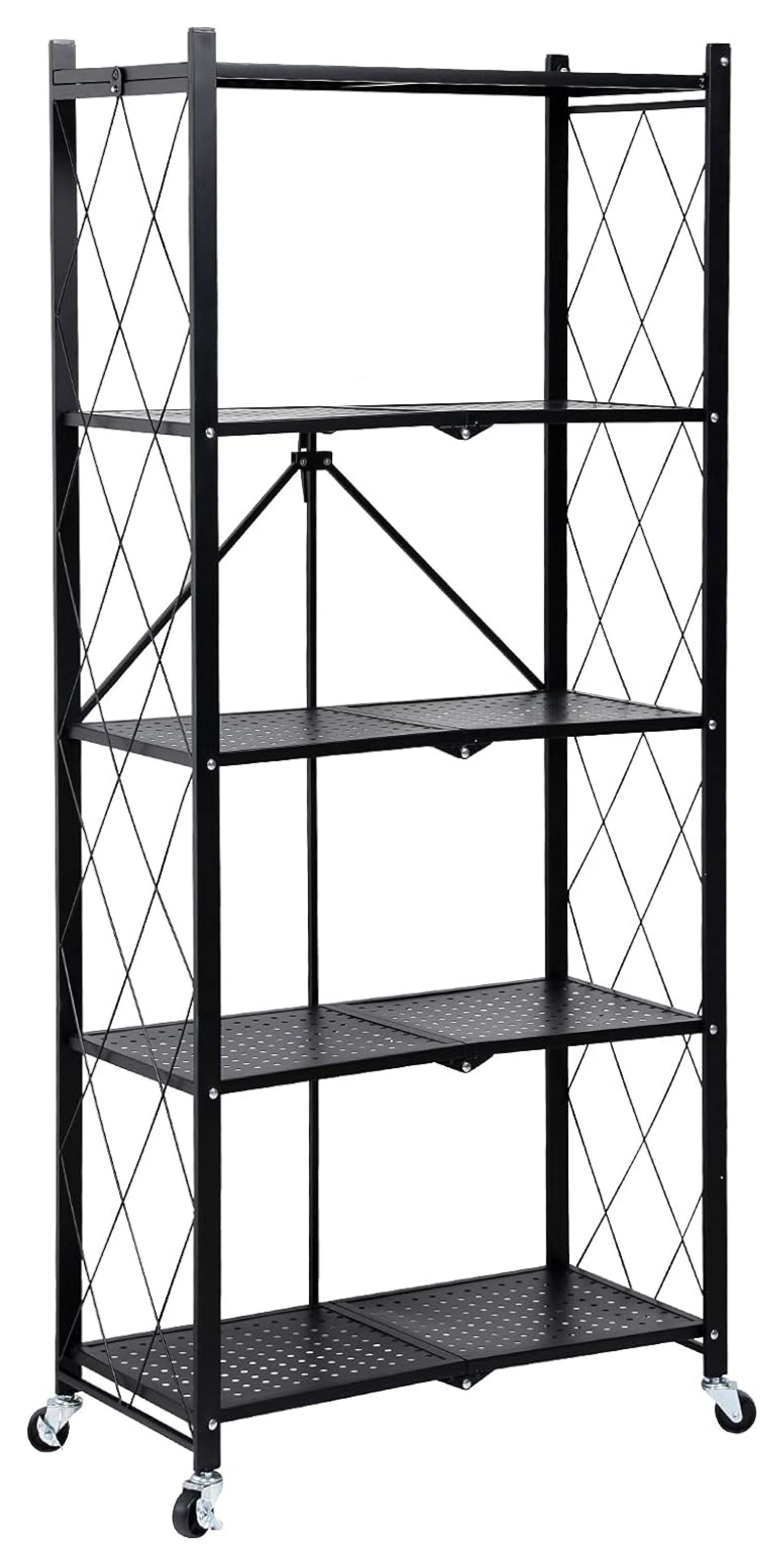 Jia ma sha 5-Tier Heavy Duty Foldable Metal Rack Storage Shelving Unit ...