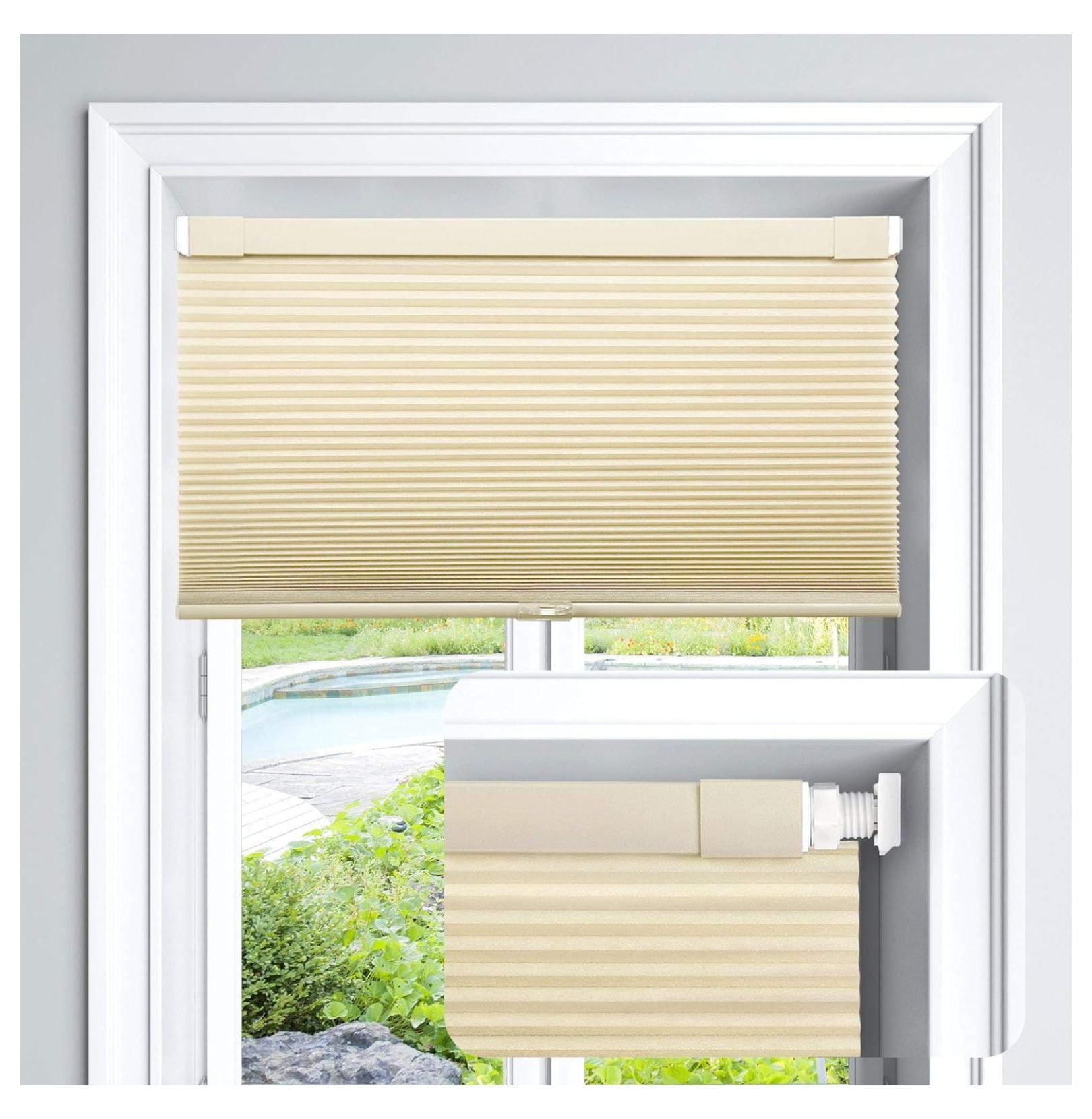 Jia ma sha Cordless Cellular Shades No Tools No Drill Light Filtering