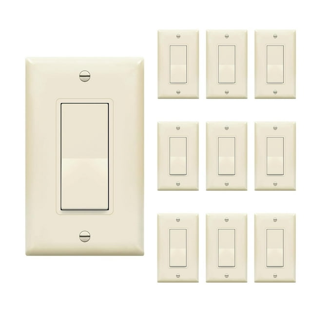 Jia ma sha Decorator On/Off Paddle Switch with Wall Plates, Single Pole ...