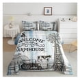 thumbnail image 1 of Jia ma sha Rustic Farmhouse Kids Comforter Set King Size,Old Wooden Door Cottage Bedding Set,Girls Boys Adults Room Decor,Cow Chicken Tractor Down Comforter,Blue Vintage Duvet Insert,2 Pillowcases, 1 of 6