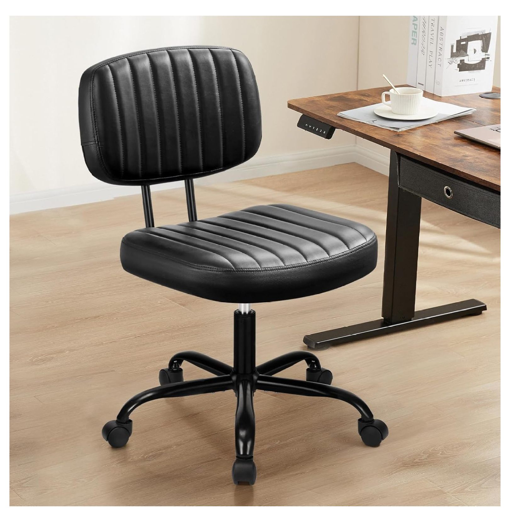 Jia ma sha Small Office Computer Desk Chair with Wheels and Lumbar ...