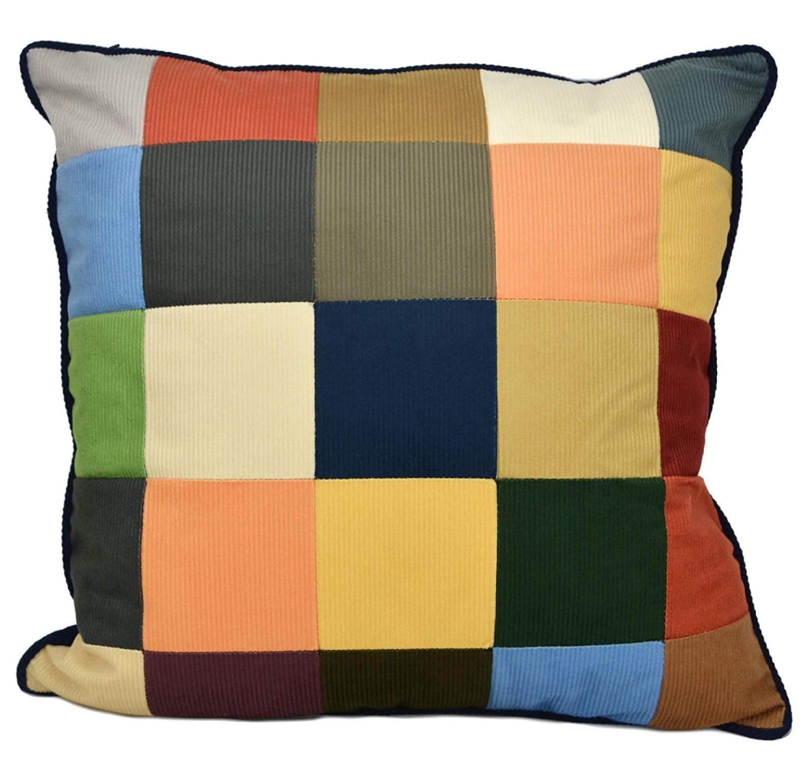 Sunset Cottage Multicolor Patchwork Square Throw Pillow