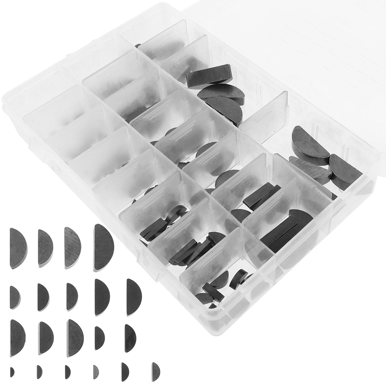 JiaHuin 1 Box Drive Shaft Keys Set Carbon Steel Key Stock Assortment For Mechanical Industry