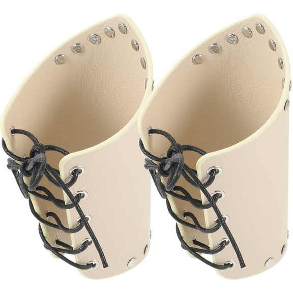 JiaHuin 1 Pair of Leather Arm Sleeve Archery Arm Protection Guard Hunting Arm Guard Arm Protector